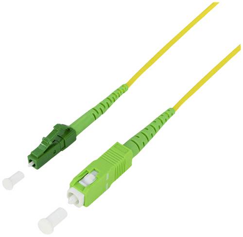 LogiLink FPSLS10 Glasfaser LWL Anschlusskabel 10m Gelb [1x SC APC-Stecker - 1x LC APC-Stecker] 9/125 µ Singlemode