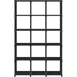 vidaXL Würfelregal mit 15 Fächern Schwarz 103x30x175,5 cm Stoff