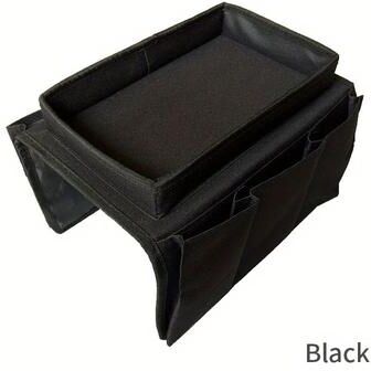 Inspire Select Sofa Armrest Organizer Storage Bag Convenient Side Pocket Holder For Remote Controls, Magazines & Recliner Sofas black