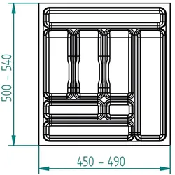 Agoform Besteckeinsätze Standard, Besteckkasten, Grau