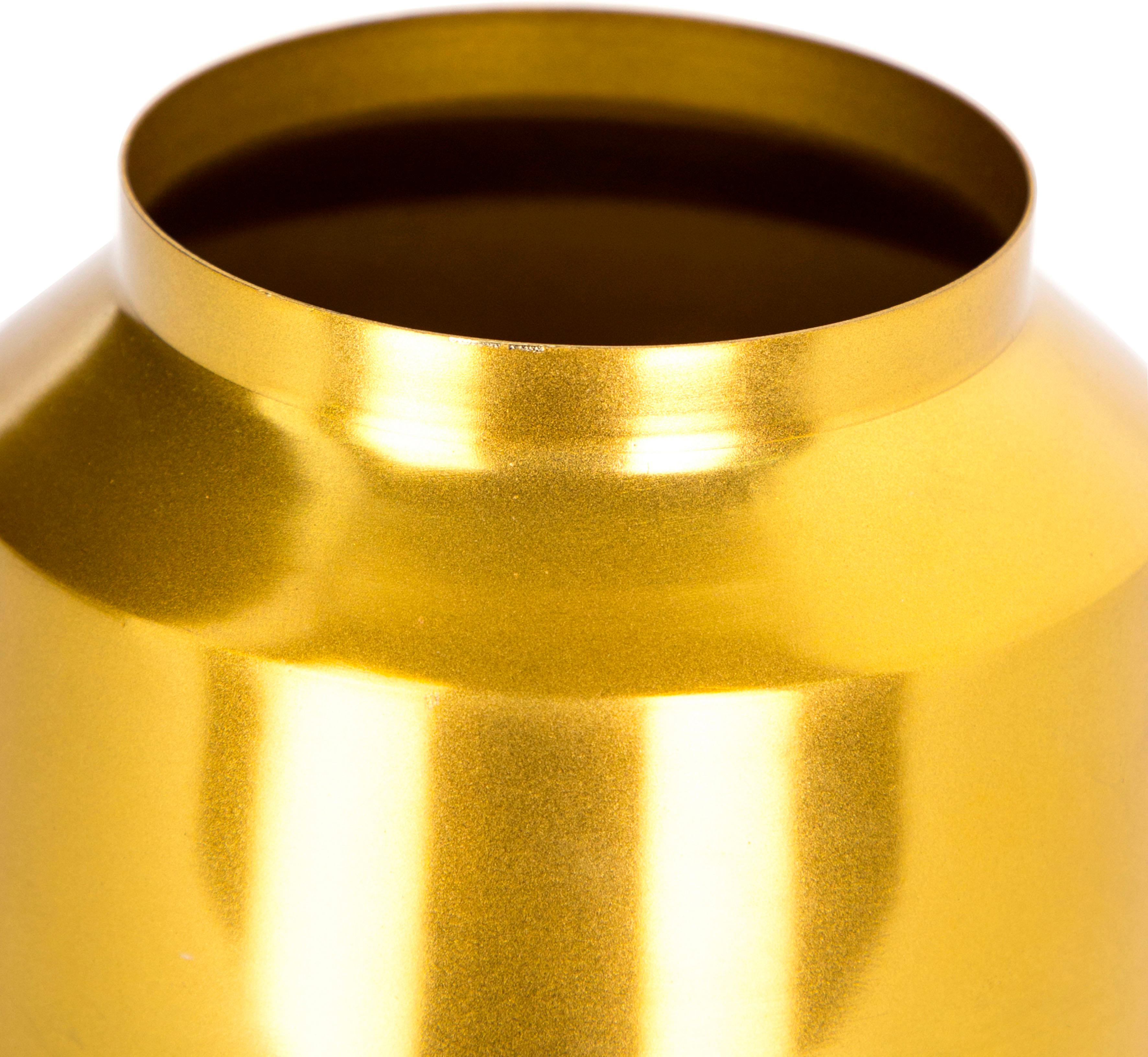 Dekovase KAYOOM "Culture", schwarz-weiss (goldfarben, weiß, schwarz, grau), Metall, Vasen, Dekovase, hochwertige Verarbeitung goldfarben, weiß, schwarz, grau Einheitsgröße