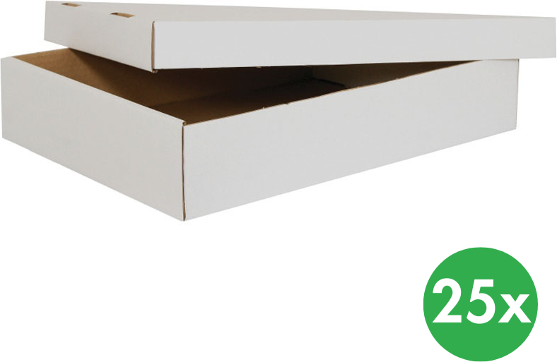 B2B Partner Karton, 415 x 305 x 80 mm, 25 Stk., weiß