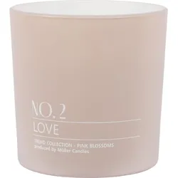 2-Docht-Duftglas LOVE (DH 10x10 cm) - rosa - DH 10x10 cm