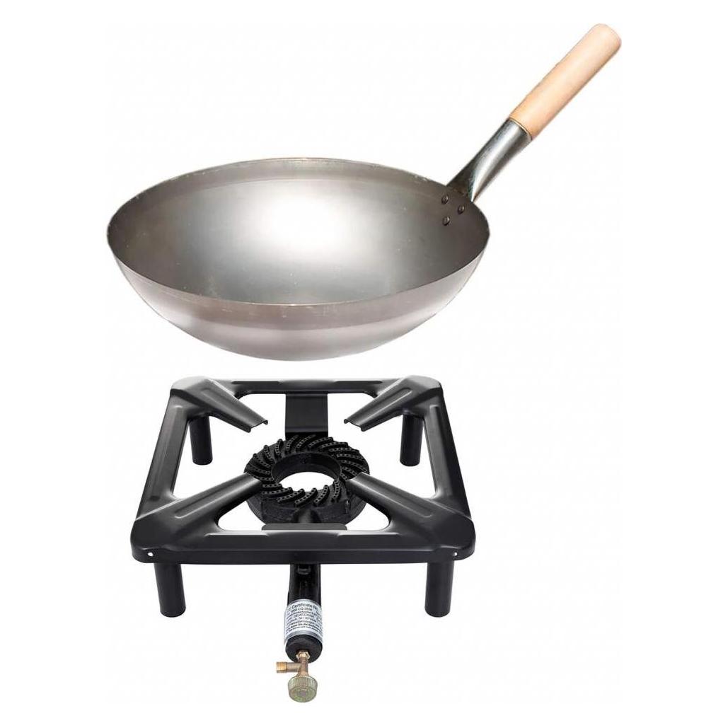 Paella World International Hockerkocher-Set (klein) mit Stahl-Wok Ø 30 cm - ohne Zündsicherung (43781635)