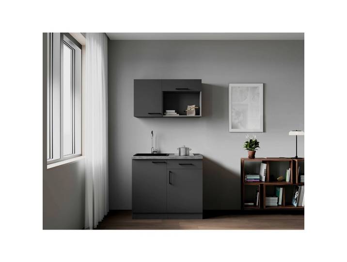Miniküche Oliver m. Gerät ca. 100cm Grau