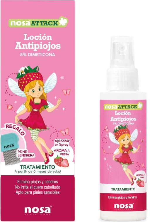 Nosa Loción Antipiojos 5% Dimeticona aroma Fresa 100ml