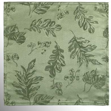 Threadmade Home Llc Graceful Leaves Napkins Set of Eight, Set of Eight, Olive