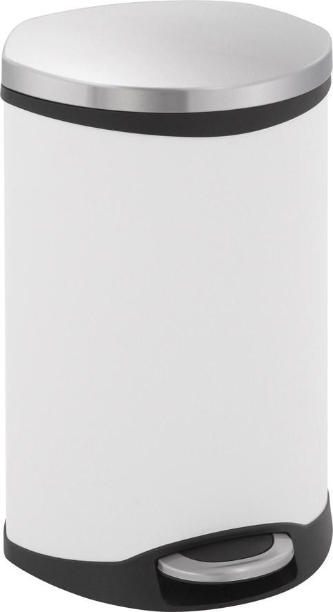 Eko-Europe Shell afvalbak, 18 liter, Wit mat roestvrij staal