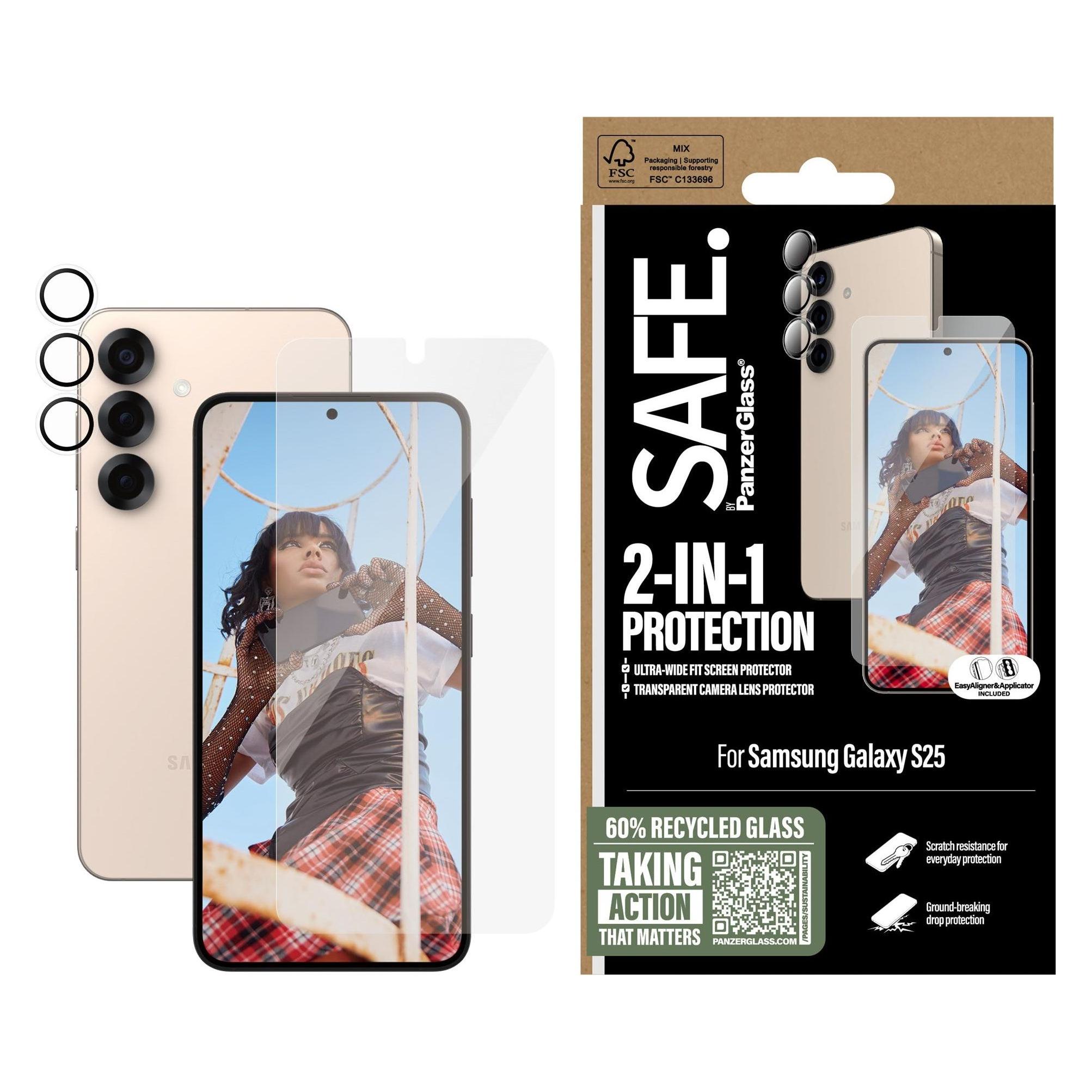 PanzerGlass Safe 2-in-1 Bundle (1 Stk., Samsung Galaxy S25) (SARHONUG38388)