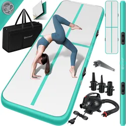 KESSER® Turnmatte Aufblasbar Airtrack 2m/3m/4m/5m/6m Fitness-Matte Gymnastikmatte   inkl. Tragetasche & elektr. Luftpumpe   Yogamatte, Tumbling Matten, Trainingsmatte, Turn- & Fitness