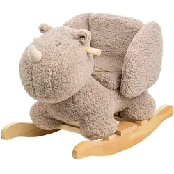 Nattou Zartes Schaukel-Nashorn aus Teddy-Stoff mit Sicherheitsgurt