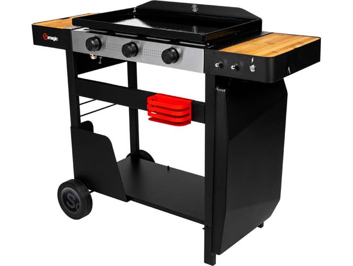 Plancha au gaz avec chariot SOLIA 350 3 brûleurs 6\,45kW