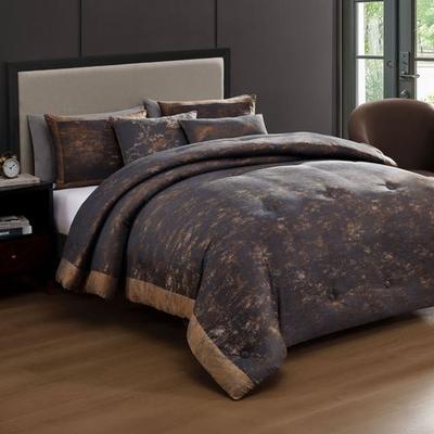 Zako Llc Flynn Comforter Bed Set Charcoal, Queen, Charcoal
