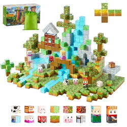 VEVOR Magnetische Bausteine, 150-teiliges Waldburg-Set, Magnetblöcke, STEM Montessori-Sensorikspielzeug als Weihnachts- & Geburtstagsgeschenk, Konstruktions-Stapelspielzeug, ab 3 Jahren