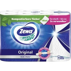 Zewa Original Küchenrolle 2-lagig 43228 8 Rollen à 45 Blatt