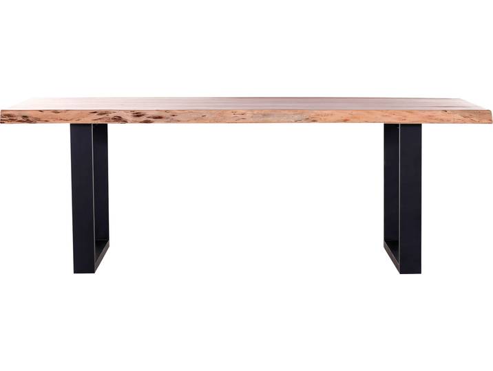 Esstisch, Massivholz Akazie, Natur/Schwarz, 200×100 cm, Fest Montiert, Industrial, Gutmann-Factory