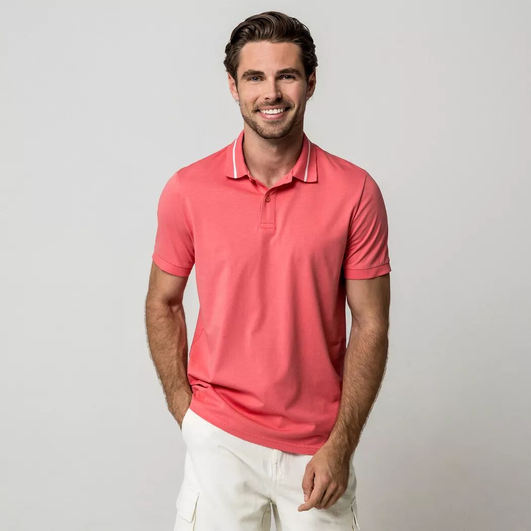 Manor Man - Poloshirt, kurzarm, für Herren, Korall, Größe S