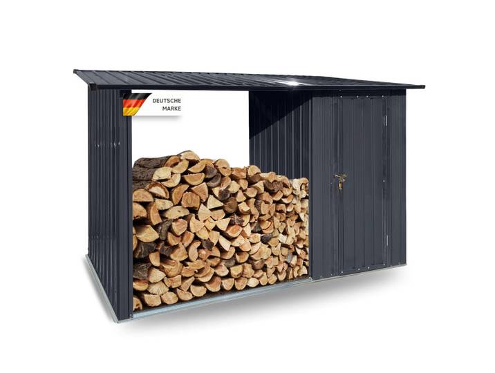 Albatros Gerätehaus M, Anthrazit, Metall, 266x161x127 cm, Gartenzubehör, Geräteschuppen
