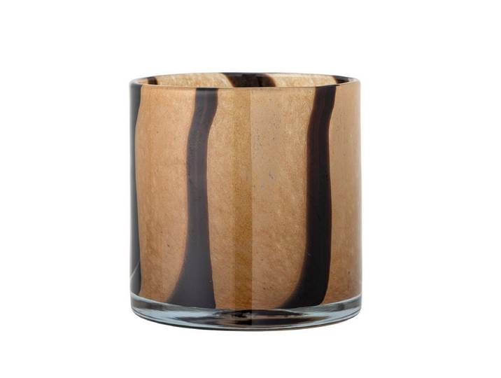 Teelichthalter Zerba – aus Glas - Braun - Luxusbetten24