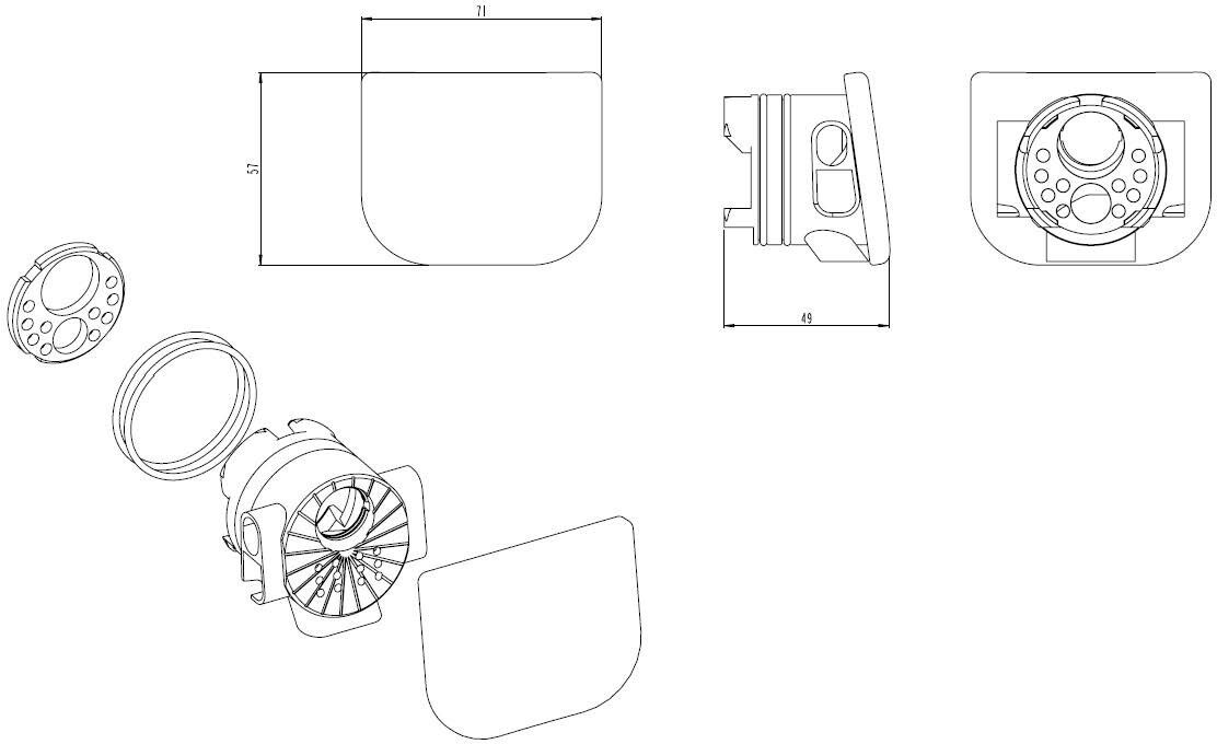 VitrA Ersatzteil Spülverteiler VitrA Flush 2.0 Keramik Edelweiß,639421YP1TE 639421YP1TE
