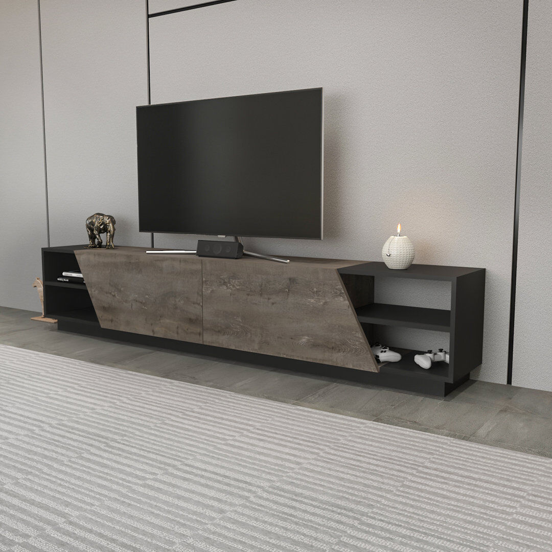 Brayden Studio Chambly TV Stand for TVs up to 88" Antrahcite/Wenge 88"