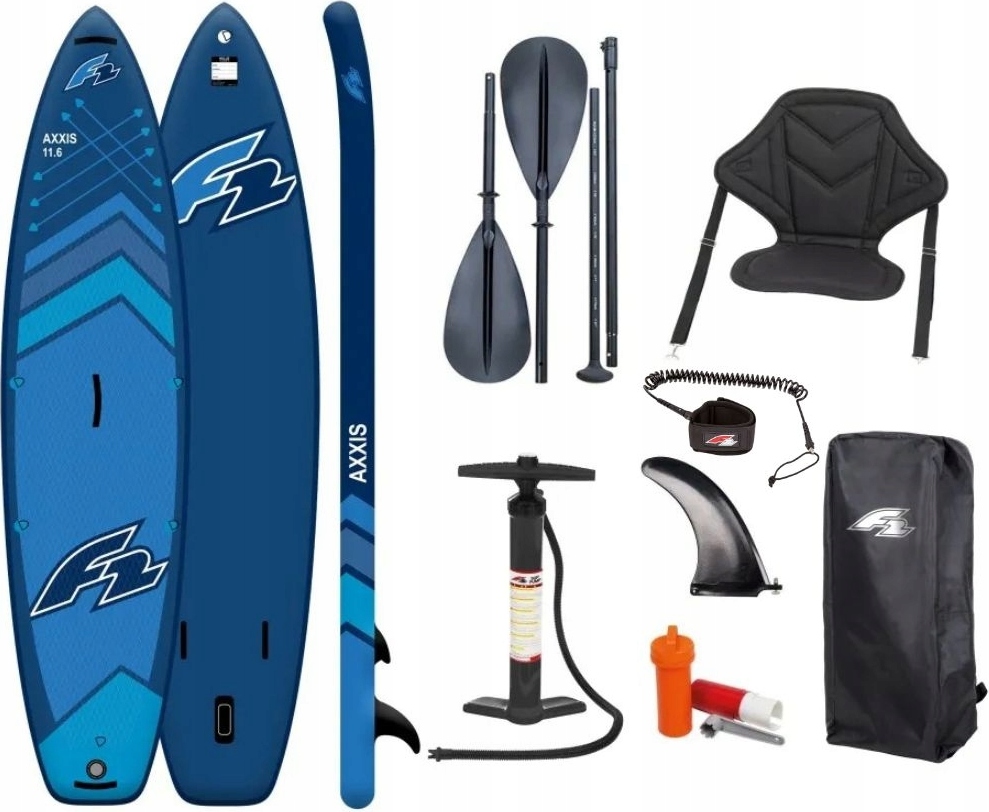 SUP-Board F2 Axxis 122 Navy 372 cm-für Familien, stabil, 180 kg, komplett