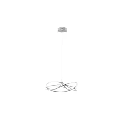Trio LED-Pendelleuchte Nickel-matt geschwungen  Charivari , silber , Maße (cm): H: 150  Ø: 62