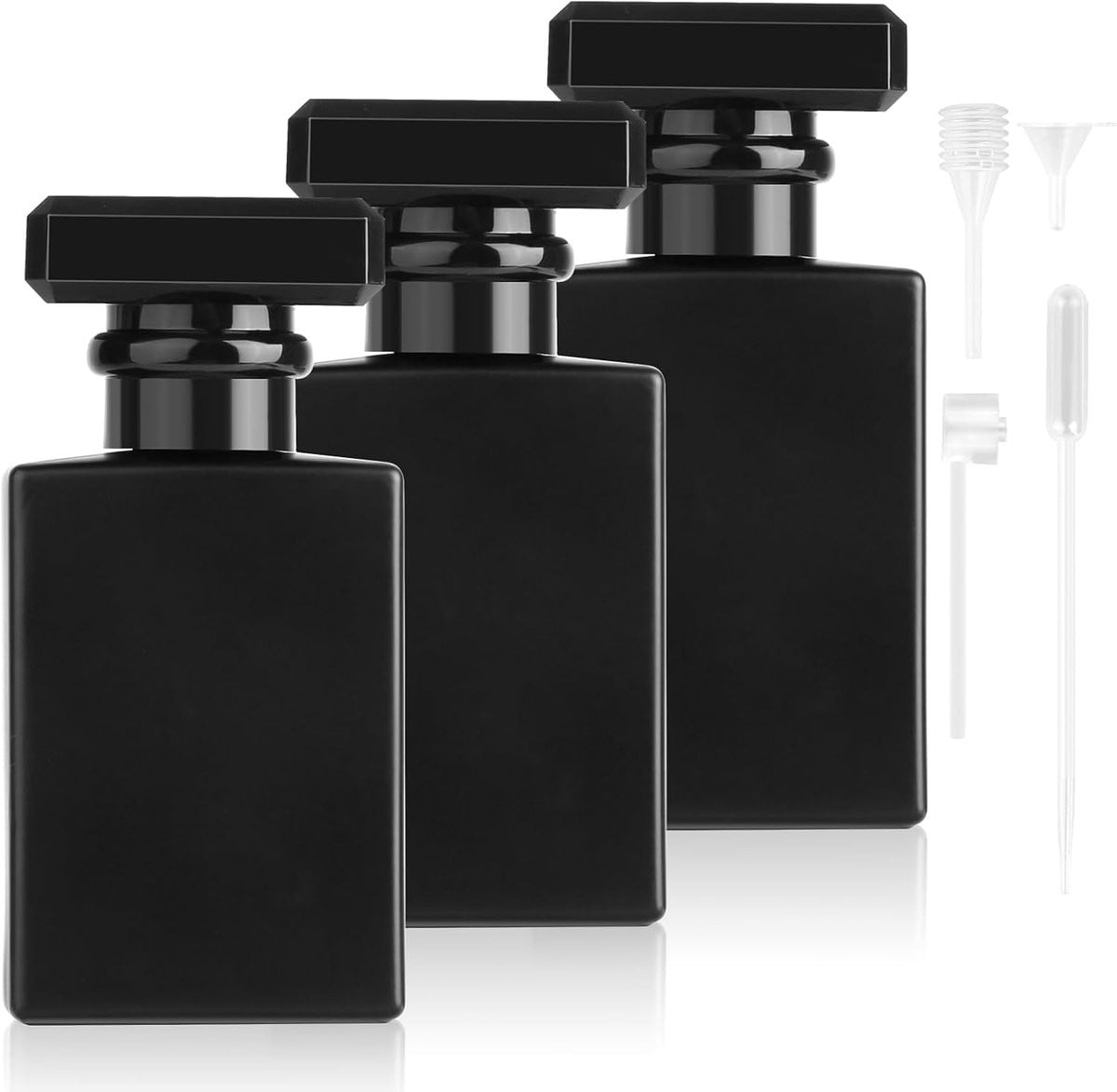 Zwarte lege glazen parfumverstuiver van 30 ml