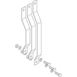ABN XAS740SE Verbindungsschienensatz 3-polig CU 30x5mm von LSS/LTS 400A auf SAS 60mm mit 30x5 CU
