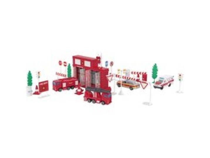 PLAYTIVE Set de jeu cast racers (Caserne de pompiers)