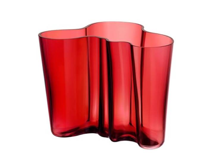 Iittala Vase Aalto 160 mm Rouge en Verre