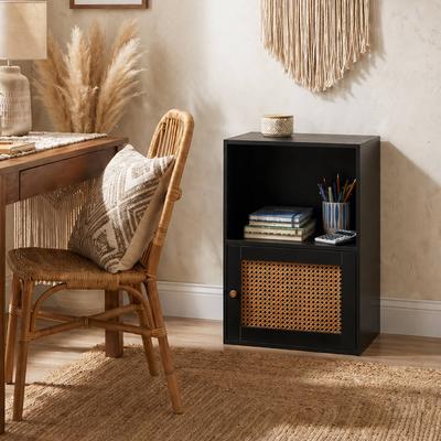 Convenience Concepts Xtra Storage Boho Weave 1 Door Cabinet with Shelf