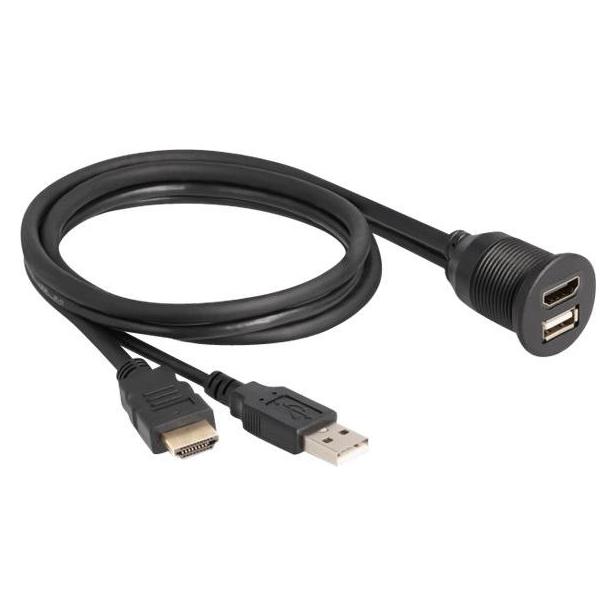 Delock USB 2.0-Verlängerungskabel HDMI/USB A - HDMI/USB A 1 m (1 m) (87880)