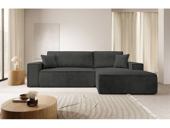 Selsey Ecksofa FARESE NEW, mit Schlaffunktion, Bettkasten und tierfreundlichem Cordbezug, 267 cm
