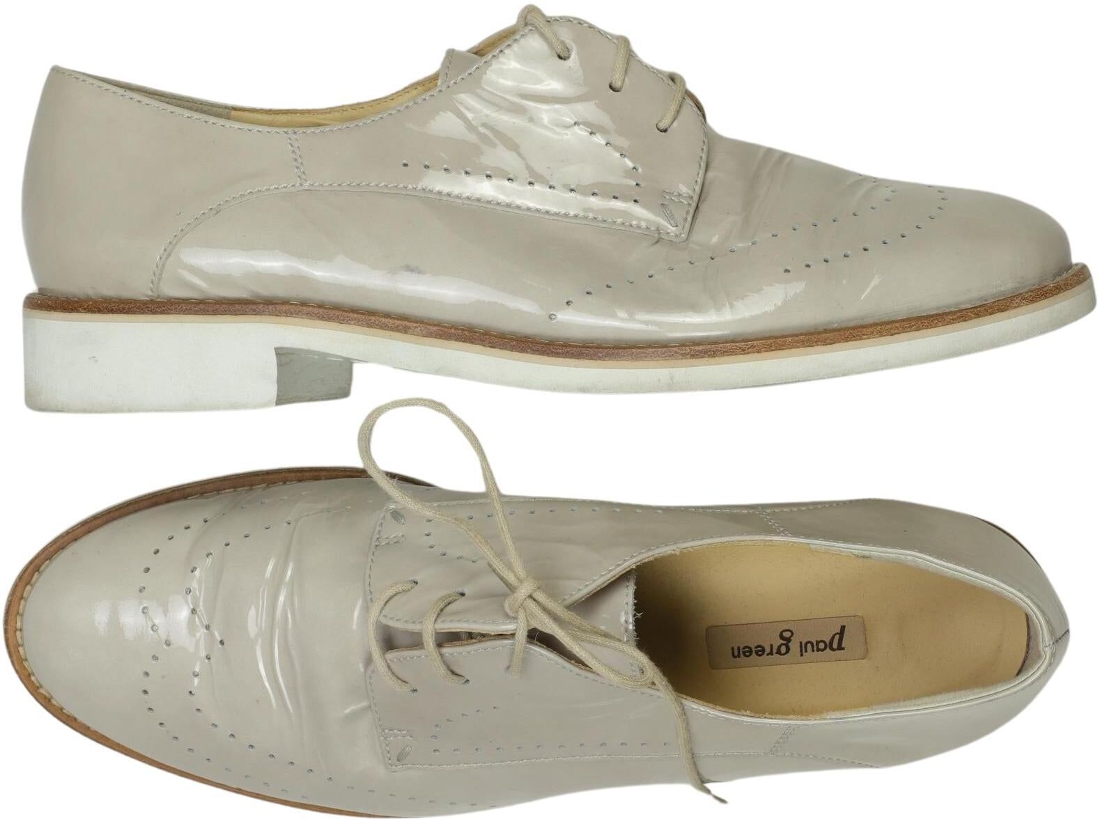 Paul Green Damen Halbschuh, Beige, Gr. EU 40, Leder - Second Hand