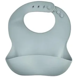 Thermobaby, Lätzchen, Silikonlätzchen Mit Auffangbehälter Grau Charme