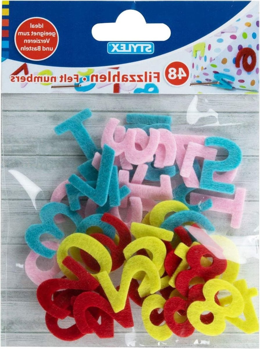 Vilt Cijfers Decoratie Set - 48 Stuks Nummers 0-9 - Meerkleurig