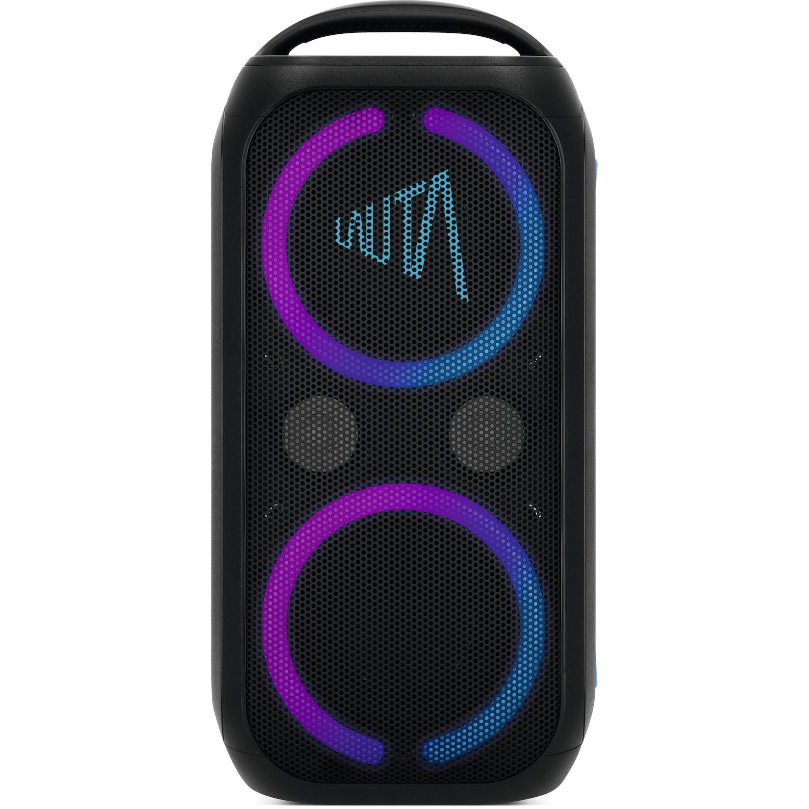 TechniSat WUMMSBOX Bluetooth Lautsprecher mit Akku, Subwoofer und Lichteffekt