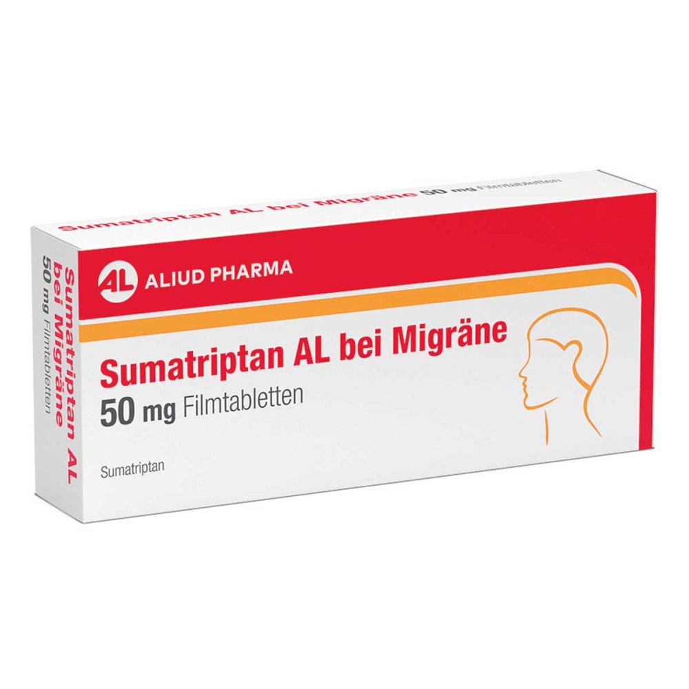 ALIUD Pharma GmbH Sumatriptan AL bei Migräne mit und ohne Aura 50 mg Filmtabletten 19836238