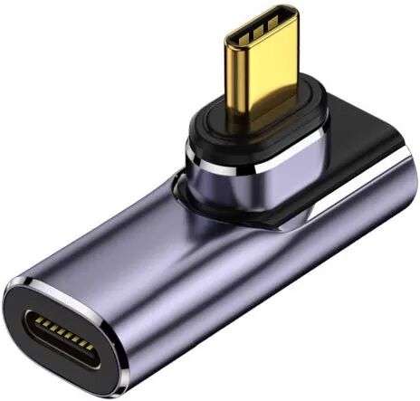 INF Adaptateur magnétique coudé USB-C femelle vers USB-C mâle 140W (1 pièce) : Charge rapide, transfert 40Gbps & vidéo 8K