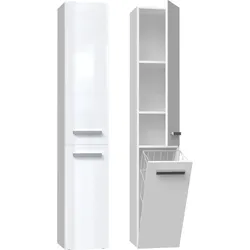 Badezimmer-Hochschrank Nel IV WEISS HOCHGLANZ