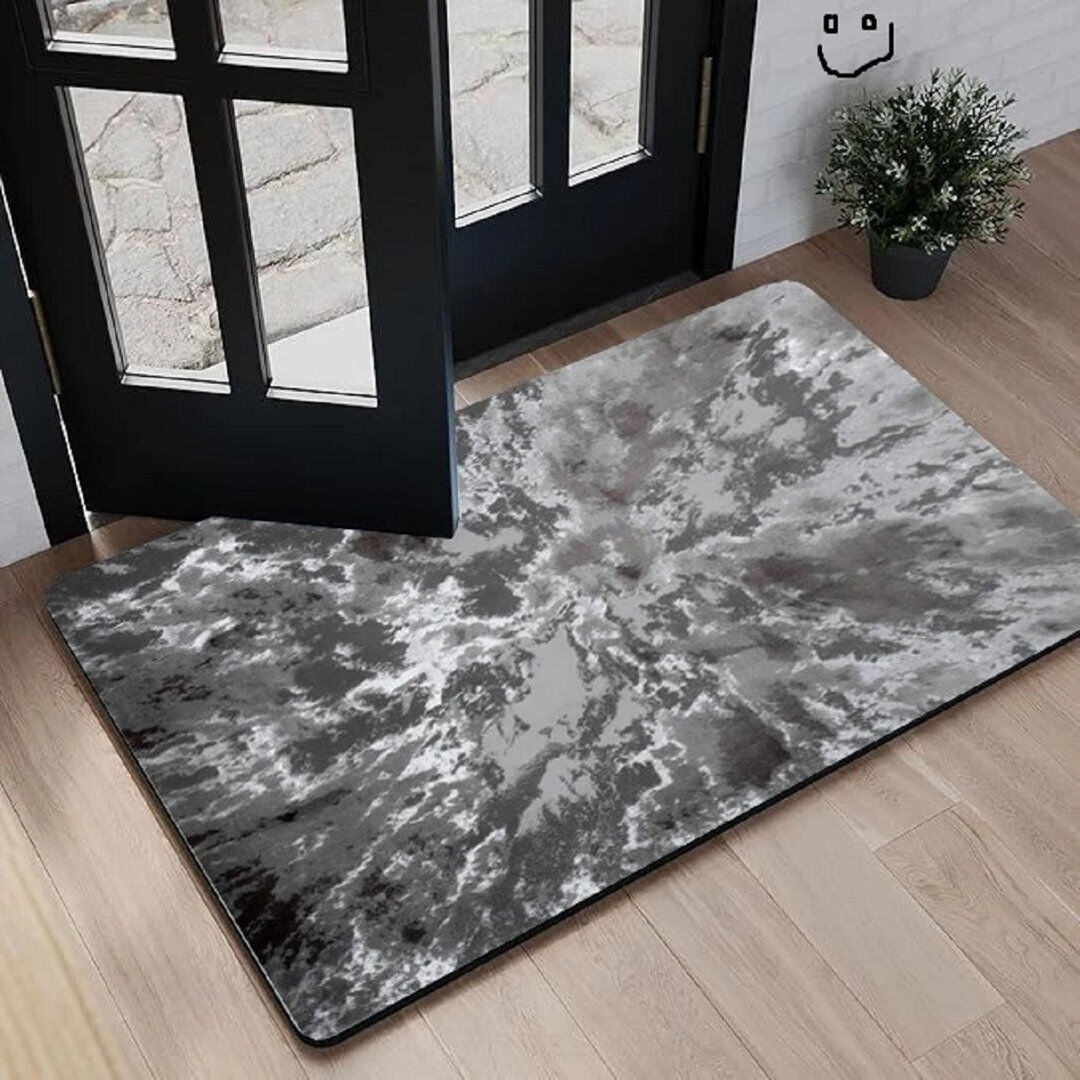 Metro Abstract Doormat Grey 80cm W x 150 cm L
