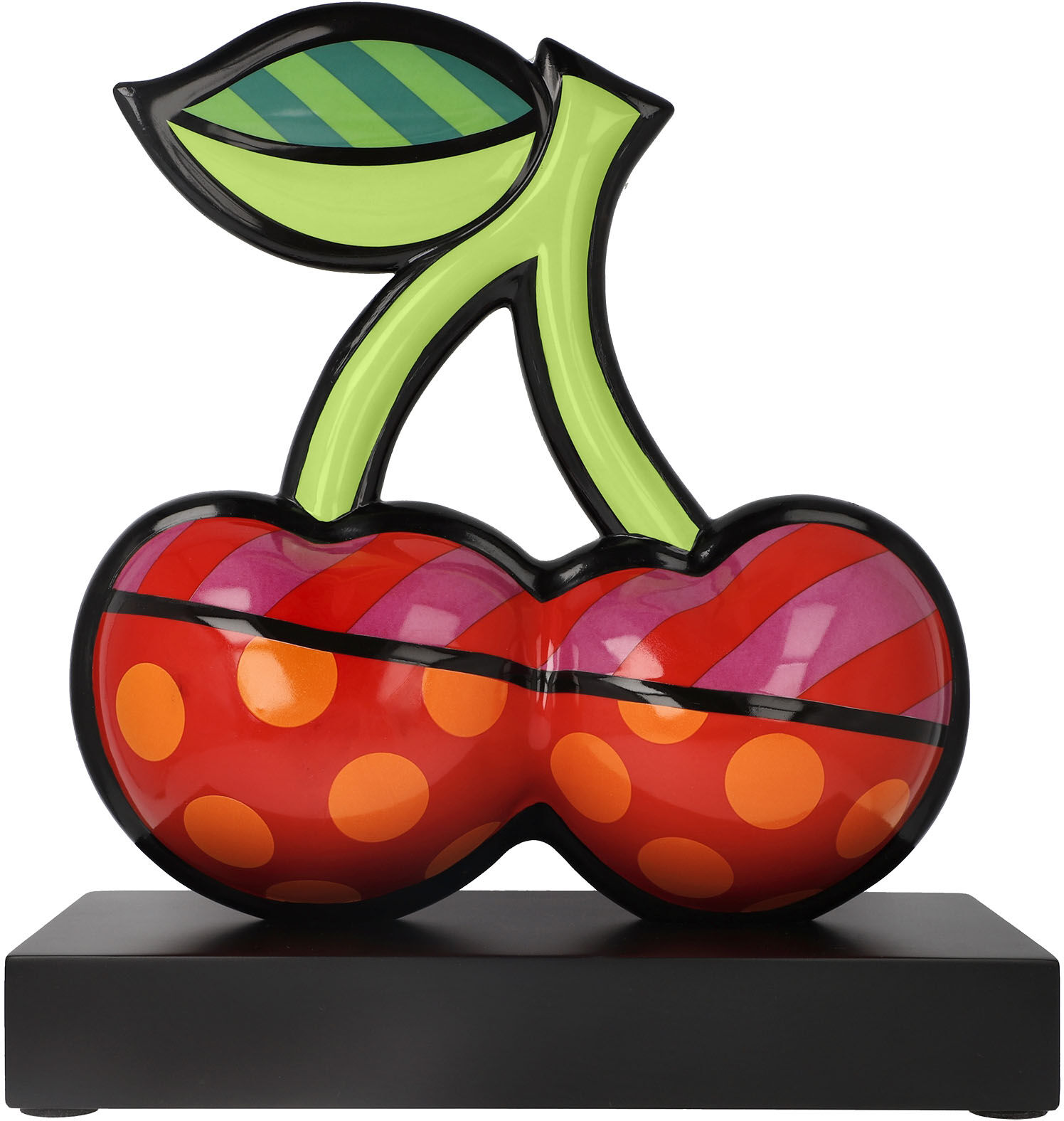 Sammelfigur GOEBEL "Figur Romero Britto - Cherries", bunt, B:15cm H:33cm T:30cm, Porzellan, Dekofiguren, Sammelfigur bunt B/H/T: 15cm x 33cm x 30cm