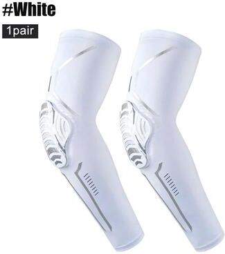 Uplifted Finds Sports Crash Proof Compression Elbow Pads (1 Pair) 1 Pair White l