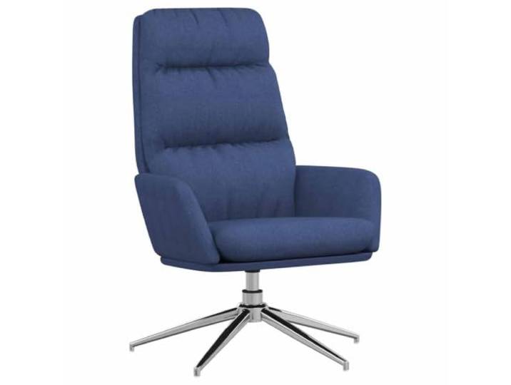 Relaxsessel Blau Textilbespannt, mit Metallrahmen drehbar 360 Grad Drehbar, Armlehnen, stabile Konstruktion, Universal Design