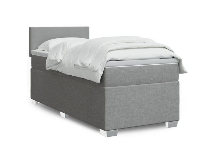 vidaXL Boxspringbett, Boxspringbett mit Matratze Hellgrau 80x200 cm Stoff