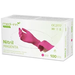 1000 `Medi-Inn® Classic` Handschuhe, Nitril puderfrei magenta `Nitril Magenta` Größe S