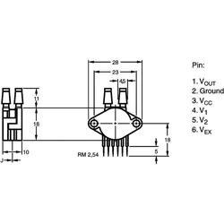 NXP Semiconductors Drucksensor 1 St. MPX5100DP 0 kPa bis 100 kPa Print (Sensor), Elektronikmodul