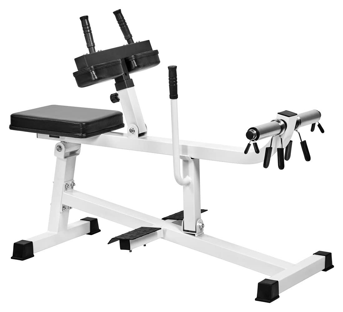 Wadenmaschine Sitzend Wadentrainer Stahl - 4 Stufen - Hantelscheiben 30/31 mm und 50/51 mm - Max. 150 kg