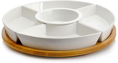 Elama 6 Piece Appetizer Serveware for Snacks and Condiments - 12.25 x 12.25
